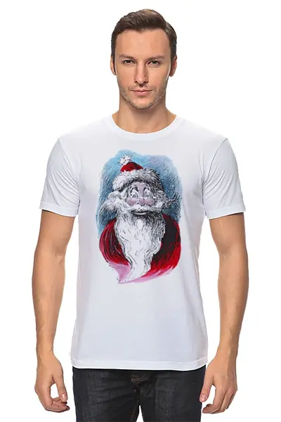 Заказать мужскую футболку в Москве. Футболка классическая Funny Santa от syntheticcyborg - готовые дизайны и нанесение принтов.