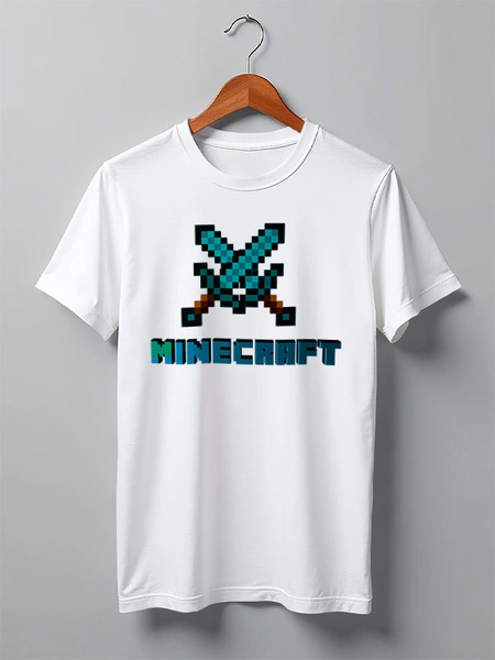 Заказать мужскую футболку в Москве. Футболка классическая Minecraft - Майнкрафт от Savara - готовые дизайны и нанесение принтов.