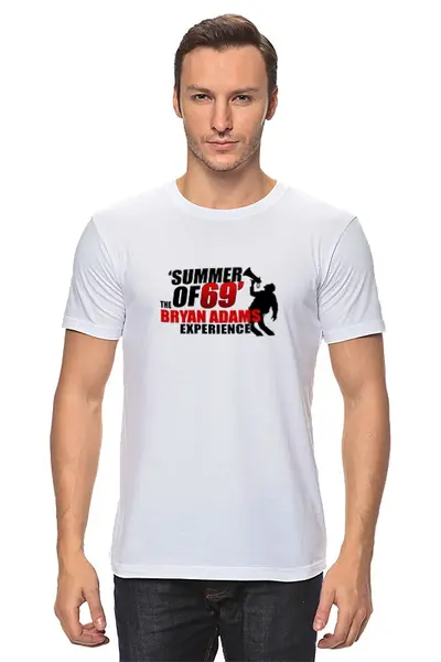 Заказать мужскую футболку в Москве. Футболка классическая Bryan Adams от Fedor - готовые дизайны и нанесение принтов.