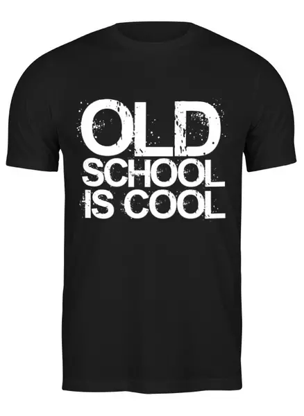 Заказать мужскую футболку в Москве. Футболка классическая OLD SCHOOL IS COOL от Djimas Leonki - готовые дизайны и нанесение принтов.