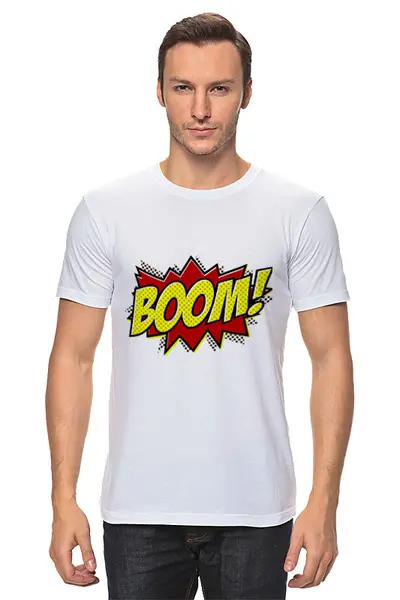 Заказать мужскую футболку в Москве. Футболка классическая Boom! от geekbox - готовые дизайны и нанесение принтов.
