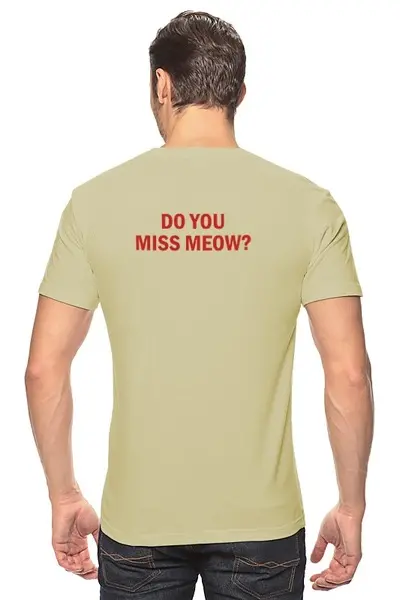 Заказать мужскую футболку в Москве. Футболка классическая meow от pyzhik - готовые дизайны и нанесение принтов.