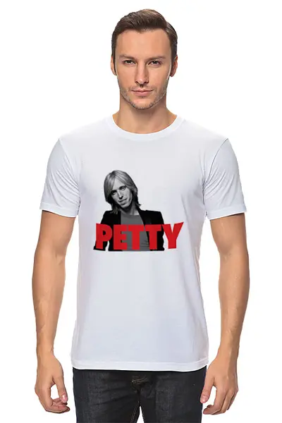 Заказать мужскую футболку в Москве. Футболка классическая Tom Petty от Fedor - готовые дизайны и нанесение принтов.