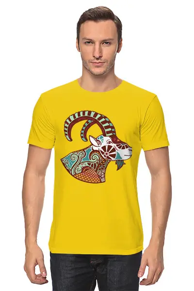 Заказать мужскую футболку в Москве. Футболка классическая Зодиак - Козерог от BAD OWL - готовые дизайны и нанесение принтов.