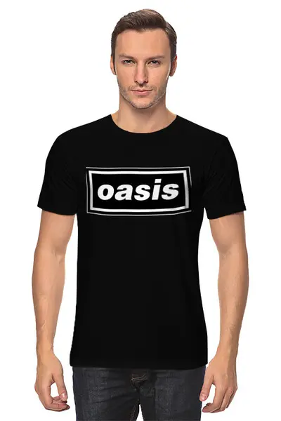 Заказать мужскую футболку в Москве. Футболка классическая Рок-группа "Oasis" от Fedor - готовые дизайны и нанесение принтов.