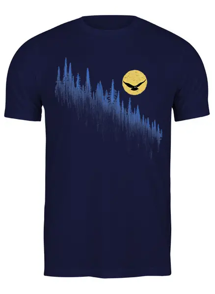Заказать мужскую футболку в Москве. Футболка классическая Owl Moon от oneredfoxstore@gmail.com - готовые дизайны и нанесение принтов.