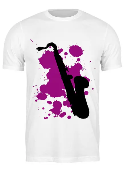 Заказать мужскую футболку в Москве. Футболка классическая saxophone от la_infernale - готовые дизайны и нанесение принтов.