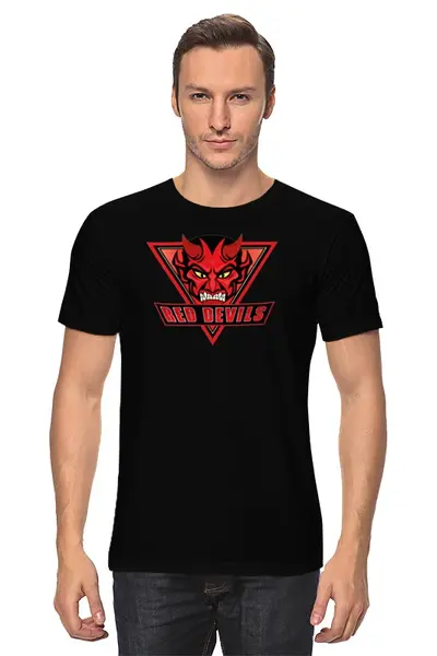 Заказать мужскую футболку в Москве. Футболка классическая Red Devils от ПРИНТЫ ПЕЧАТЬ  - готовые дизайны и нанесение принтов.