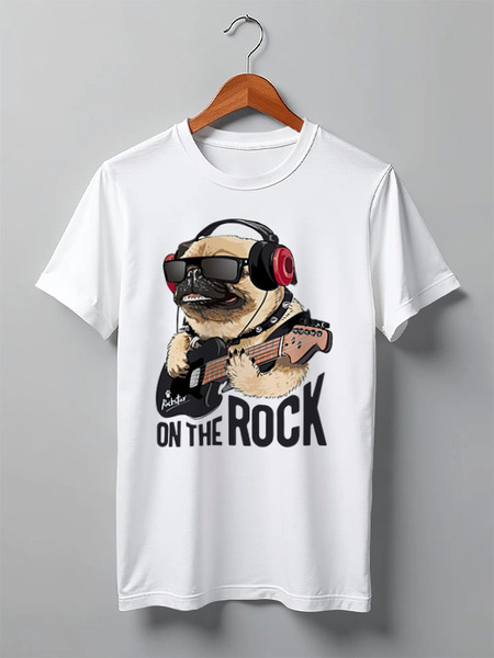 Заказать мужскую футболку в Москве. Футболка классическая ✶Dog On The Rock✶ от balden - готовые дизайны и нанесение принтов.