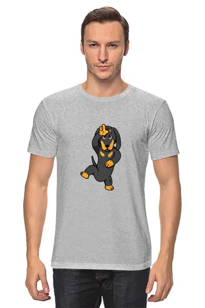 Заказать мужскую футболку в Москве. Футболка классическая Такса в танце от T-shirt print  - готовые дизайны и нанесение принтов.