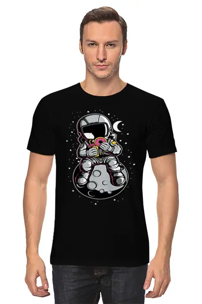 Заказать мужскую футболку в Москве. Футболка классическая Космический юмор от T-shirt print  - готовые дизайны и нанесение принтов.