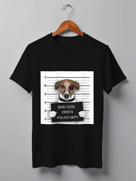 Заказать мужскую футболку в Москве. Футболка классическая Bad Dog (Плохой пес) от Easy-store - готовые дизайны и нанесение принтов.