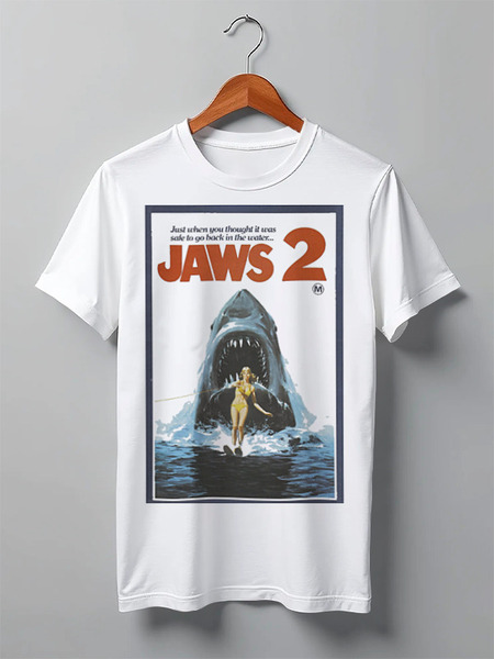Заказать мужскую футболку в Москве. Футболка классическая Jaws / Челюсти от KinoArt - готовые дизайны и нанесение принтов.
