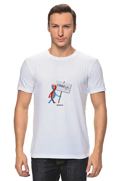 Заказать мужскую футболку в Москве. Футболка классическая CRISP me от Biohab.ru - готовые дизайны и нанесение принтов.