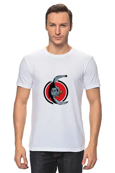 Заказать мужскую футболку в Москве. Футболка классическая Eagle от YellowCloverShop - готовые дизайны и нанесение принтов.
