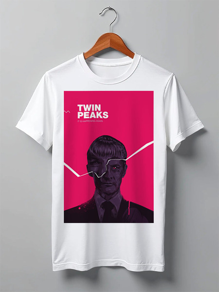 Заказать мужскую футболку в Москве. Футболка классическая Твин Пикс / Twin Peaks от kino.printio.ru - готовые дизайны и нанесение принтов.