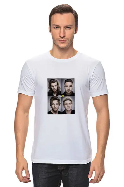 Заказать мужскую футболку в Москве. Футболка классическая One Direction от Татьяна - готовые дизайны и нанесение принтов.