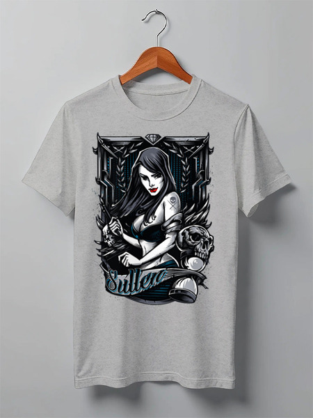 Заказать мужскую футболку в Москве. Футболка классическая Gothic Girl от Leichenwagen - готовые дизайны и нанесение принтов.