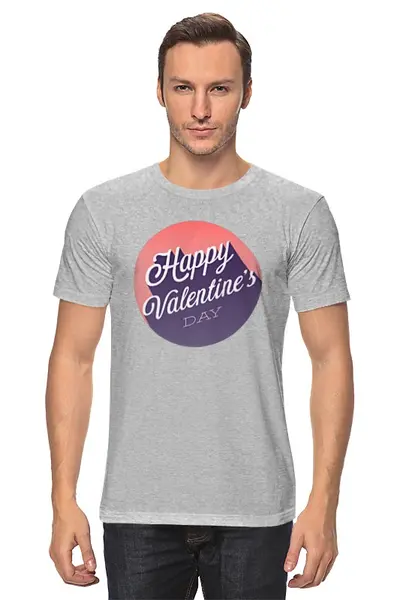 Заказать мужскую футболку в Москве. Футболка классическая День святого Валентина от CoolDesign - готовые дизайны и нанесение принтов.