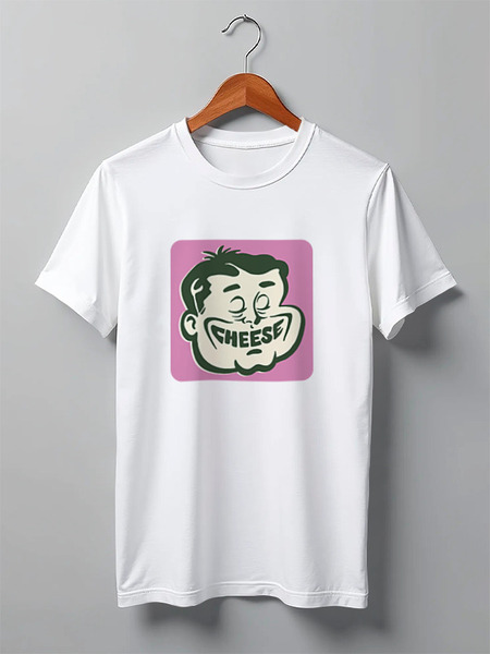 Заказать мужскую футболку в Москве. Футболка классическая CHEESY SMILE от gent777 - готовые дизайны и нанесение принтов.