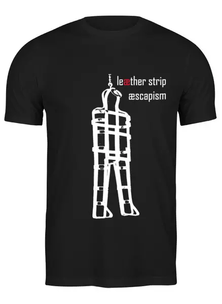 Заказать мужскую футболку в Москве. Футболка классическая Leæther Strip / æscapism от OEX design - готовые дизайны и нанесение принтов.