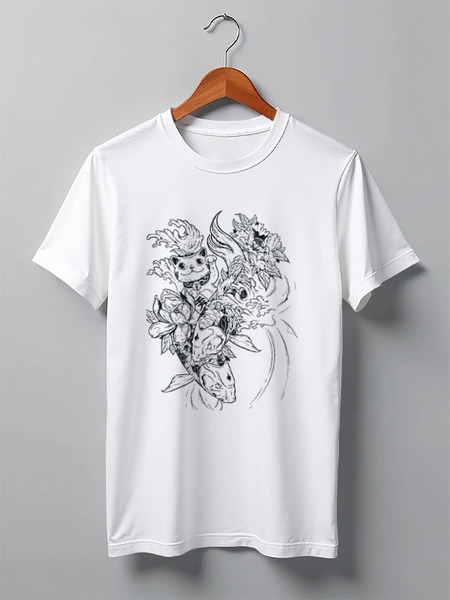 Заказать мужскую футболку в Москве. Футболка классическая Карпы от Александр Гришин - готовые дизайны и нанесение принтов.