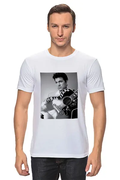 Заказать мужскую футболку в Москве. Футболка классическая Chris Isaak от Fedor - готовые дизайны и нанесение принтов.