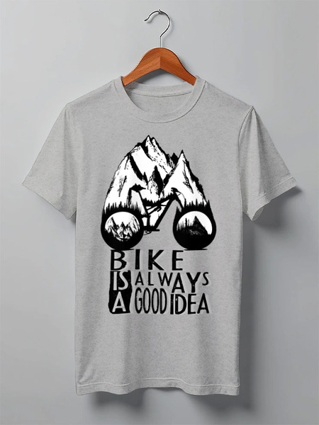 Заказать мужскую футболку в Москве. Футболка классическая Mountain Bike от oneredfoxstore@gmail.com - готовые дизайны и нанесение принтов.