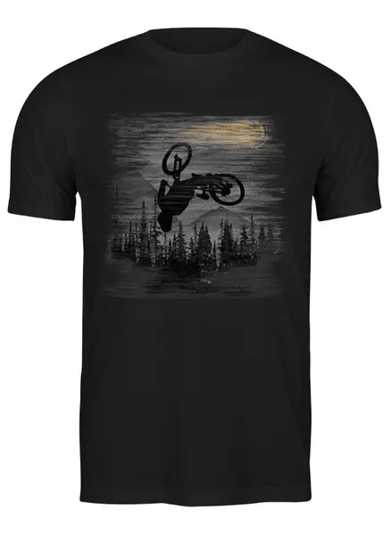 Заказать мужскую футболку в Москве. Футболка классическая Mountain BIke от oneredfoxstore@gmail.com - готовые дизайны и нанесение принтов.