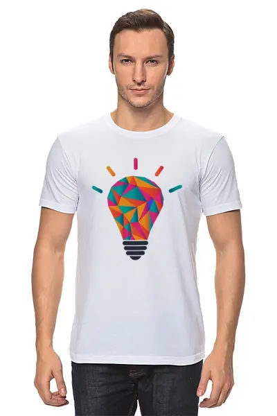 Заказать мужскую футболку в Москве. Футболка классическая Идея - креатив от trend - готовые дизайны и нанесение принтов.