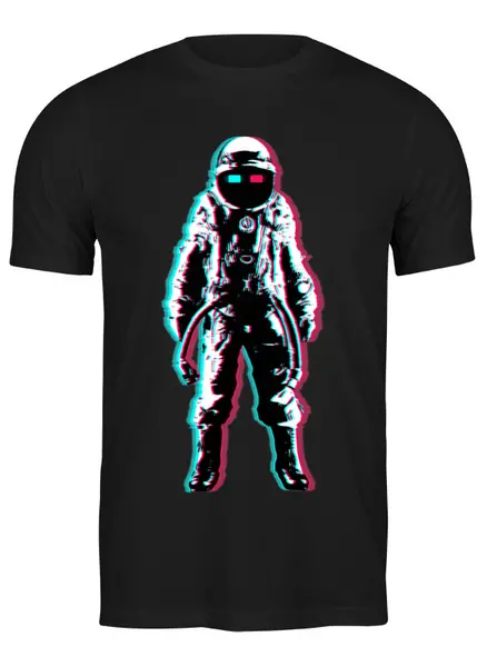 Заказать мужскую футболку в Москве. Футболка классическая Космонавт 3D от Space Art - готовые дизайны и нанесение принтов.