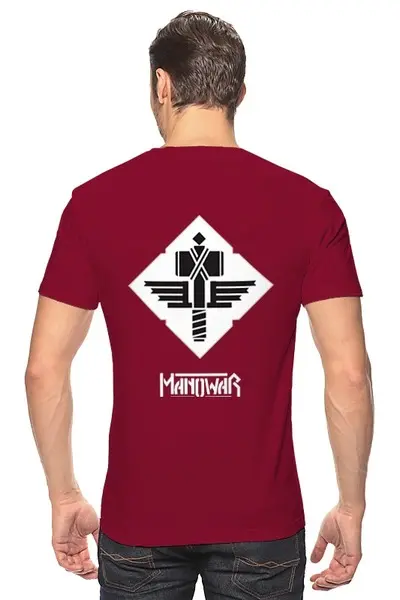 Заказать мужскую футболку в Москве. Футболка классическая Manowar Band от Leichenwagen - готовые дизайны и нанесение принтов.