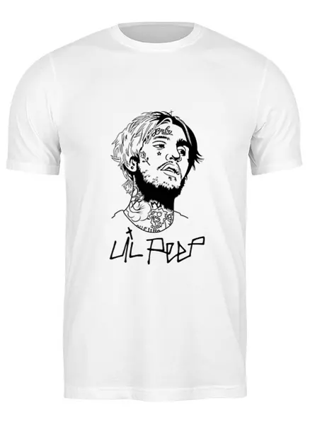 Заказать мужскую футболку в Москве. Футболка классическая Lil Peep от geekbox - готовые дизайны и нанесение принтов.