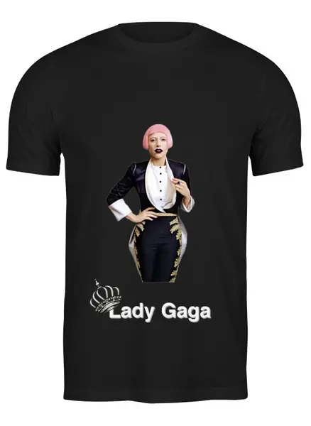 Заказать мужскую футболку в Москве. Футболка классическая Lady Gaga от kostlaviypsych - готовые дизайны и нанесение принтов.