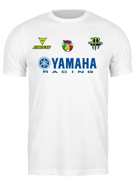 Заказать мужскую футболку в Москве. Футболка классическая Yamaha Racing от Illson Pride - готовые дизайны и нанесение принтов.