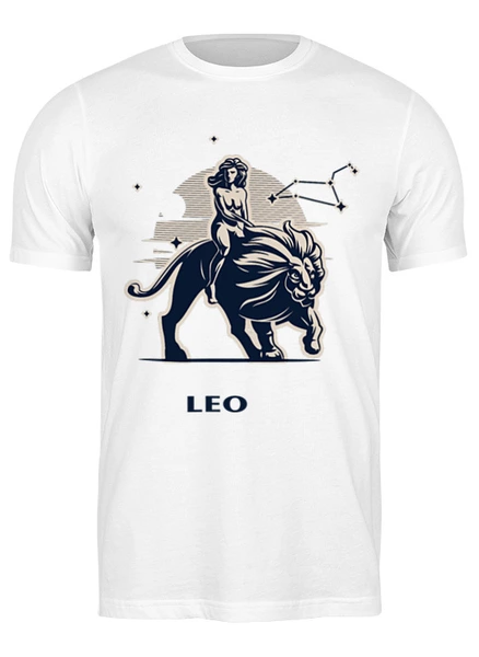 Заказать мужскую футболку в Москве. Футболка классическая Лев    от Print design  - готовые дизайны и нанесение принтов.