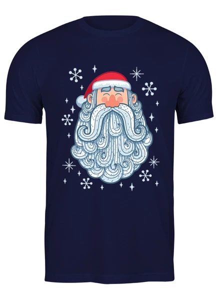 Заказать мужскую футболку в Москве. Футболка классическая Снежный Санта от skynatural - готовые дизайны и нанесение принтов.