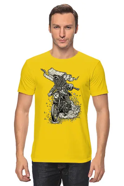 Заказать мужскую футболку в Москве. Футболка классическая Брутал на велике от T-shirt print  - готовые дизайны и нанесение принтов.