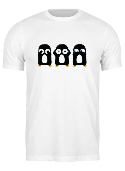 Заказать мужскую футболку в Москве. Футболка классическая Пингвины от fanart - готовые дизайны и нанесение принтов.