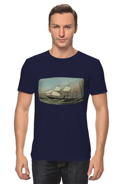 Заказать мужскую футболку в Москве. Футболка классическая American Naval Frigate (Антонио Якобсен) от trend - готовые дизайны и нанесение принтов.