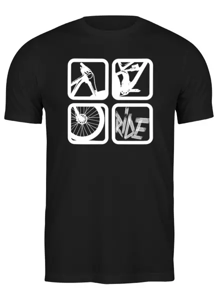 Заказать мужскую футболку в Москве. Футболка классическая Mountain Bike от oneredfoxstore@gmail.com - готовые дизайны и нанесение принтов.