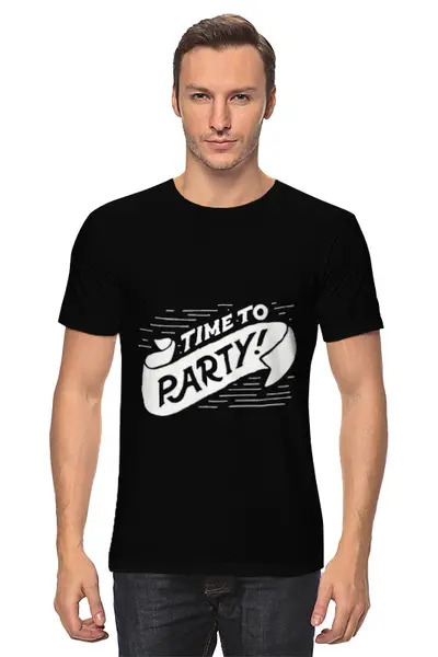 Заказать мужскую футболку в Москве. Футболка классическая Party от Hop Shop - готовые дизайны и нанесение принтов.