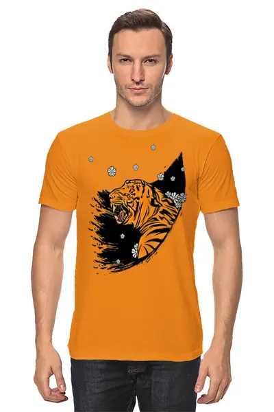Заказать мужскую футболку в Москве. Футболка классическая Тигр арт от T-shirt print  - готовые дизайны и нанесение принтов.