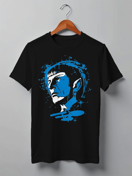 Заказать мужскую футболку в Москве. Футболка классическая Спок (Star Trek) от trugift - готовые дизайны и нанесение принтов.