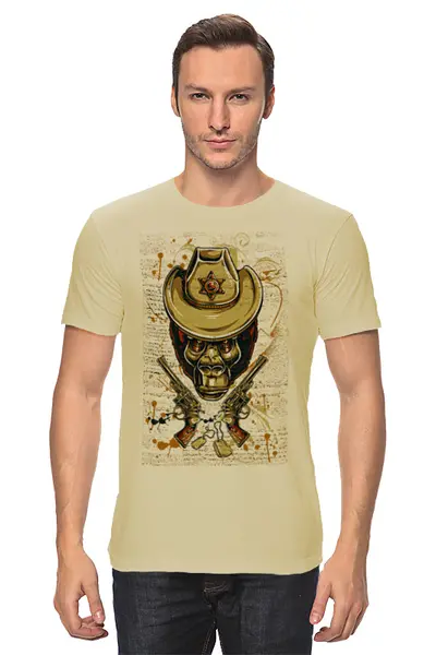 Заказать мужскую футболку в Москве. Футболка классическая Sheriff от balden - готовые дизайны и нанесение принтов.