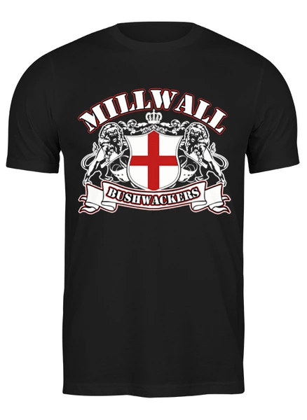 Заказать мужскую футболку в Москве. Футболка классическая Millwall Bushwackers Crest от Millwall Supporters Club Russia - готовые дизайны и нанесение принтов.