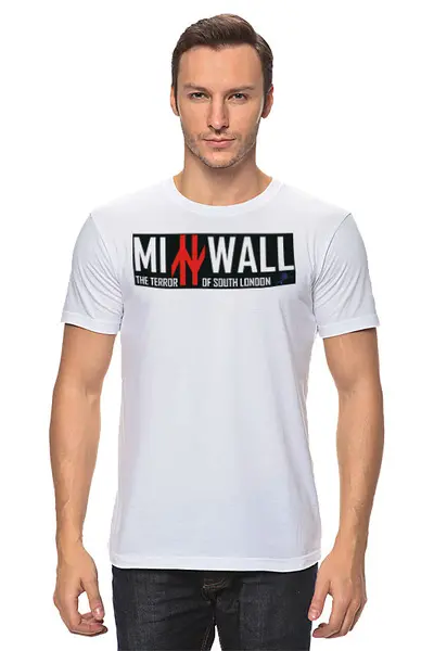 Заказать мужскую футболку в Москве. Футболка классическая Millwall South London от Millwall Supporters Club Russia - готовые дизайны и нанесение принтов.