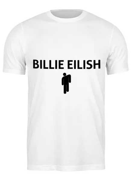 Заказать мужскую футболку в Москве. Футболка классическая Billie Eilish от DESIGNER   - готовые дизайны и нанесение принтов.