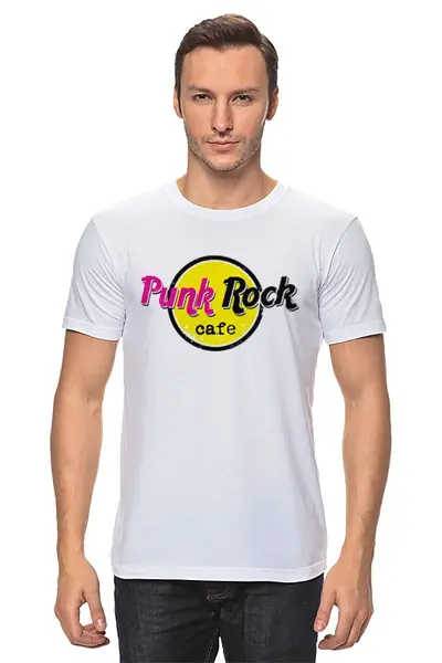 Заказать мужскую футболку в Москве. Футболка классическая Панк Рок Кафе от coolmag - готовые дизайны и нанесение принтов.