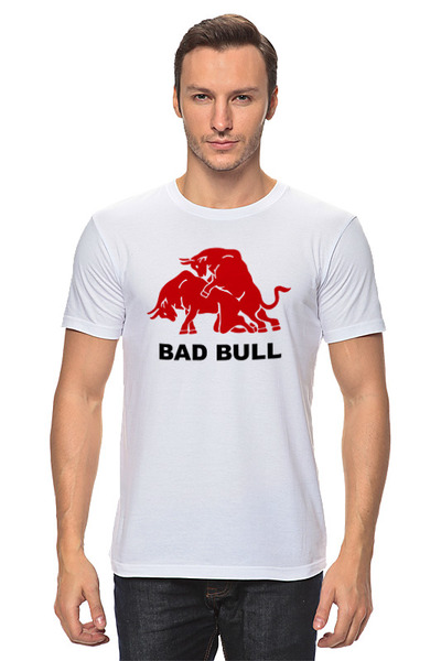 Заказать мужскую футболку в Москве. Футболка классическая Плохой бык от skynatural - готовые дизайны и нанесение принтов.